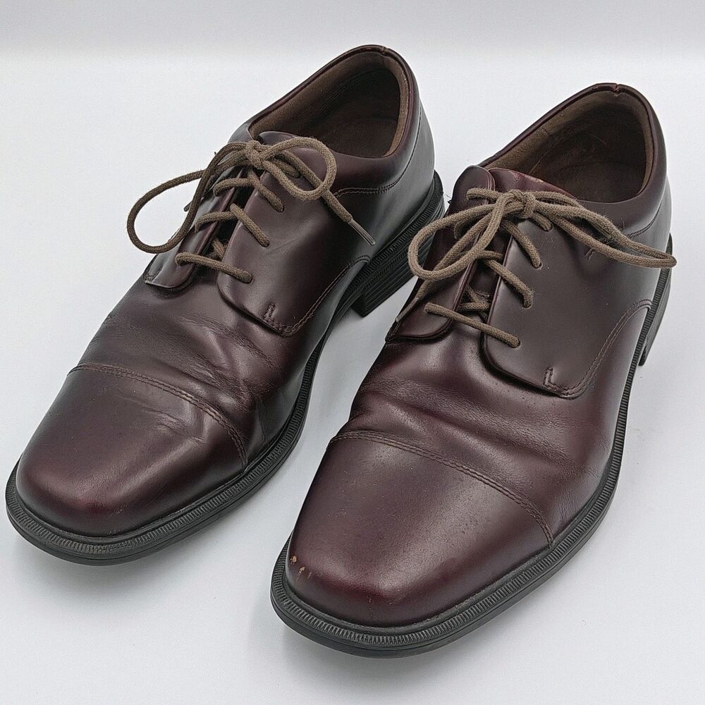 Rockport Waterproof Laced Modern Leather Oxfords - Burgundy Brown, Men's Sz 9.5